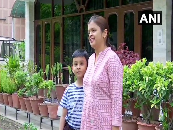 Dr Geetika Singh with her child in Chandigarh [Photo/ANI]