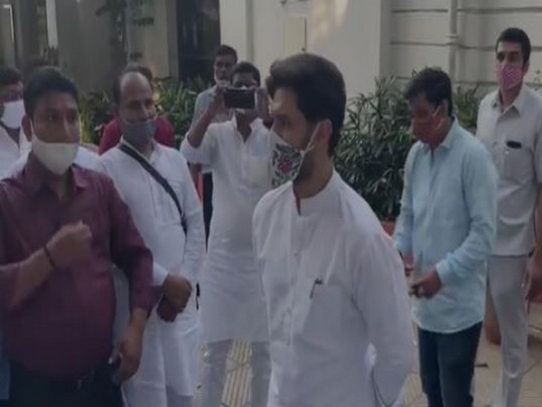 Lok Janshakti Party (LJP) chief Chirag Paswan talking to party workers in New Delhi on Wednesday. (Photo/ANI)