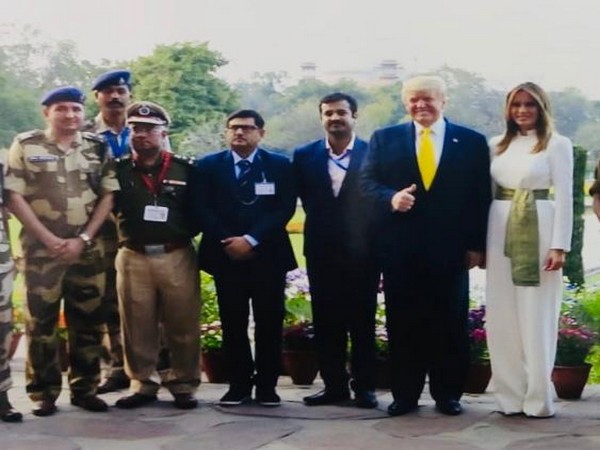 US President Donald Trump and First Lady Melania with DIG/NZ-I Sh. Prabodh Chandra and Comdt. TajMahal Brij Bhushan at Taj Mahal, Agra.