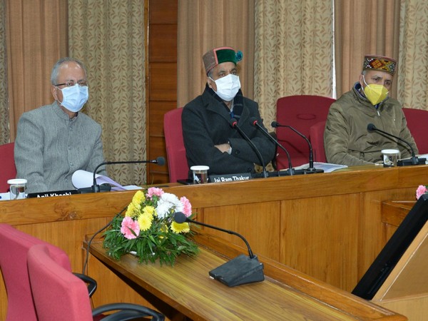 Himachal Pradesh Chief Minister Jai Ram Thakur chairs a meeting with Pong Area Development Board (Photo ANI)