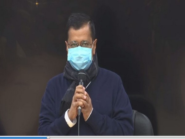 Delhi Chief Minister Arvind Kejriwal addressing public gathering at CM's residence on Tuesday. (Photo/ ANI)
