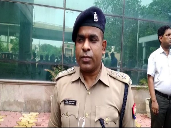 Circle Officer Piyush Kumar speaking to reporters in Noida, Uttar Pradesh on Monday.