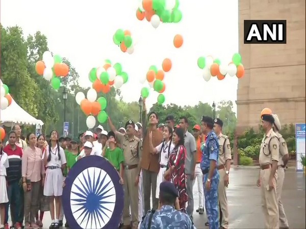 Visuals from the CRPF Foundation Day celebrations at India Gate in New Delhi on Saturday. Photo/ANI