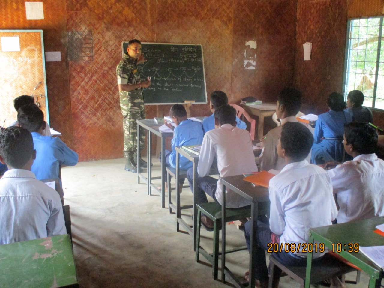 CRPF personnel are conducting classes for students at a school in Koleng (Photo/ANI)