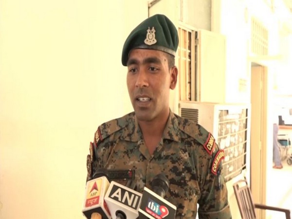 CRPF constable Arvind Kumar speaking to reporters in Agra, Uttar Pradesh on Thrusday. Photo/ANI
