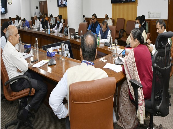 Haryana Chief Secretary Keshni Anand Arora chairing the meeting in Chandigarh on Friday. Photo/ANI 