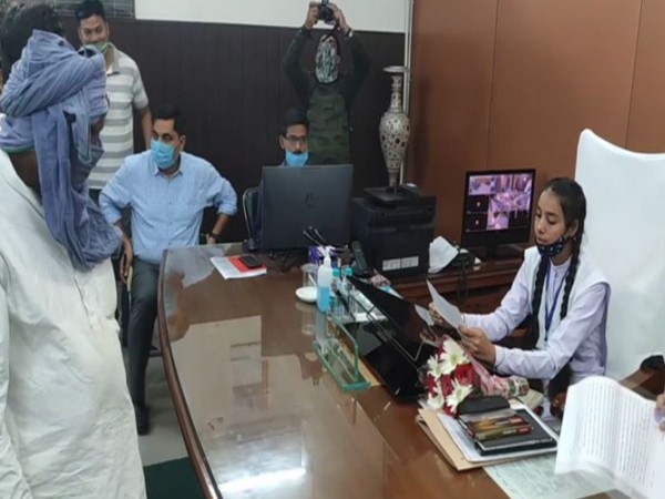Sandhya, one of the participants in the initiative who was chosen to be the District Magistrate for a day. (Photos/ANI)