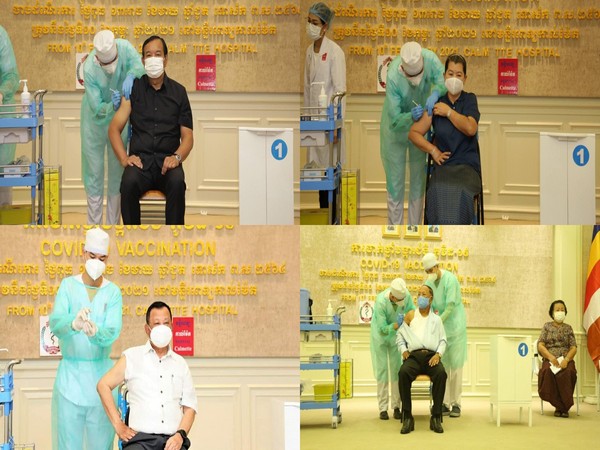 Cambodian leaders receiving first shot of 'Made-in-India' COVID-19 vaccine on Thursday (ANI)