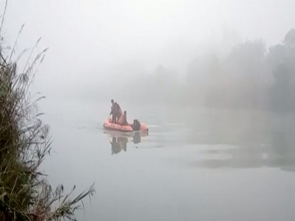 A rescue looking for missing people after a car fell into a canal in Ghaziabad's Muradnagar area on Saturday evening.