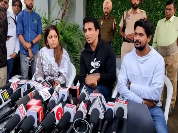 Actor Sonu Sood interacting with media. (Photo/ANI)