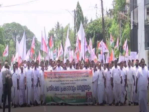 NCP holds protest against decisions of Lakshadweep administration (Photo/ANI)
