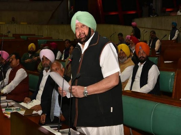 Punjab Chief Minister Captain Amarinder Singh in Punjab Vidhan Sabha on Tuesday. Photo/ANI