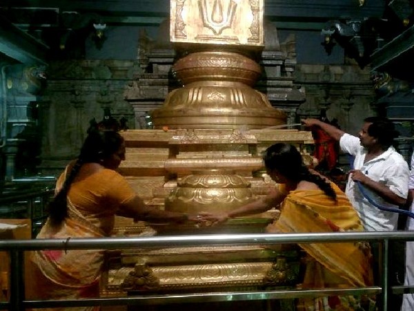 Cleansing rituals performed at Bhadrachalam temple after lunar eclipse on Wednesday (Photo/ANI)