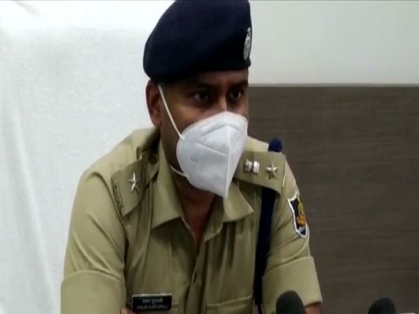 Koraput Superintendent of Police V Guntualli addressing the media 