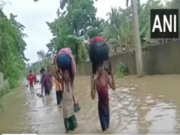 A visual from Assam's flood-hit Nagaon district (Photo/ANI)