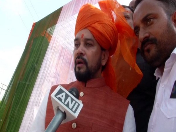 Union Minister Anurag Thakur speaking to ANI on Sunday. (Photo/ANI)
