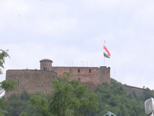 100 feet tall flag installed at Hari Parbat on the western side of the Dal Lake in Srinagar