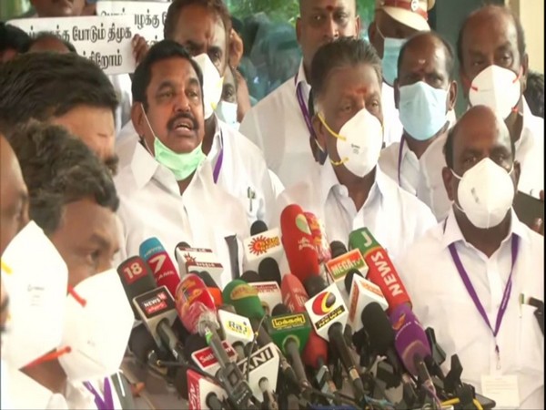 AIADMK Leaders of Opposition Edappadi K. Palaniswami and O. Panneerselvam 