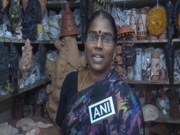 Vimala, a local clay handicraft vendor (Photo/ANI)