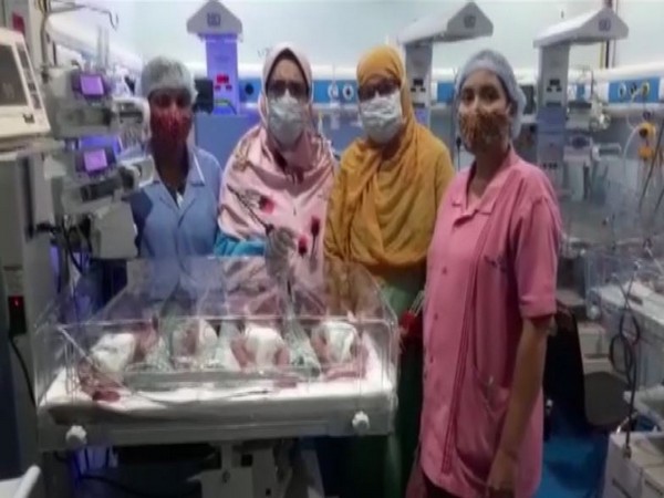 Quadruplets born at Mina hospital in Hyderabad. (Photo/ANI)