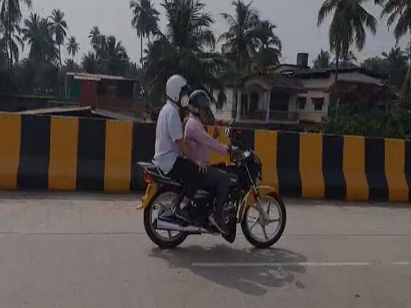 Rahul Gandhi riding motorcycle taxi 'Pilot' in Panaji (Photo/ANI)