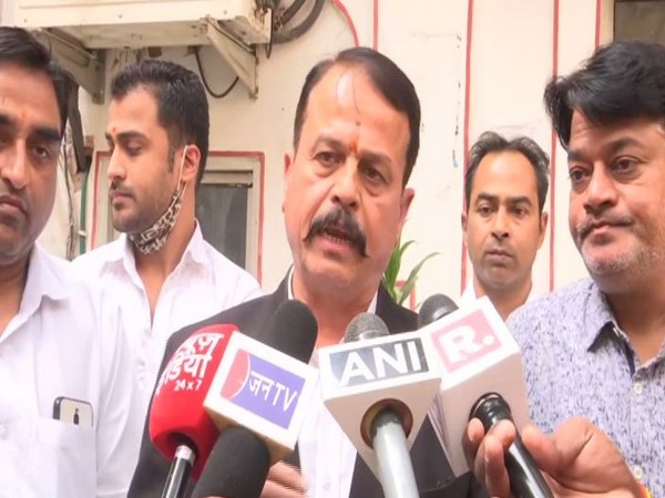 Advocate Bharat Sharma outside Kotwali Police Station in Jaipur. (Photo/ANI)