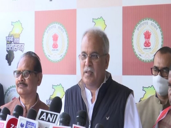 Chhattisgarh Chief Minister Bhupesh Baghel in Raipur (Photo/ANI)