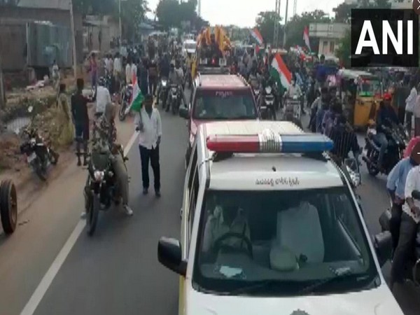 Mortal remains of Lance Naik B Sai Teja at Chittoor.
