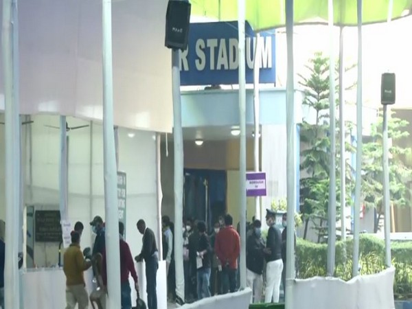 Visuals outside Netaji Indoor Stadium (ANI)