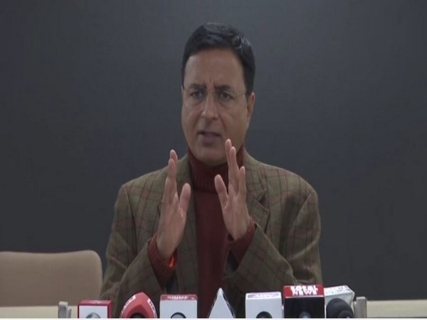Congress General Secretary Randeep Surjewala addressing a press conference on Saturday (Photo/ANI)