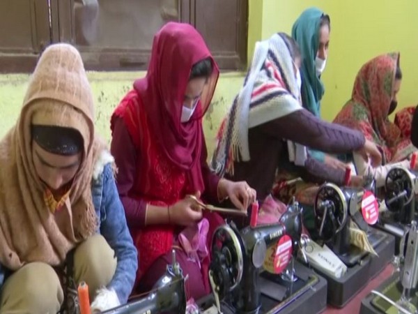 Women receing traing in tailoring training centre in Rajouri district. (Photo/ANI)
