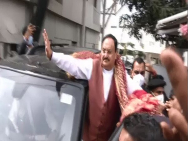 BJP chief JP Nadda in Jammu on Monday. (Photo/ANI)