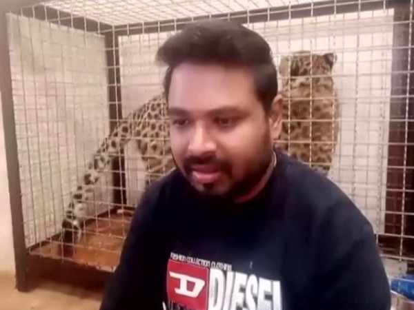 Dr Girikumar Patil with his pet Jaguar (Photo/ANI)