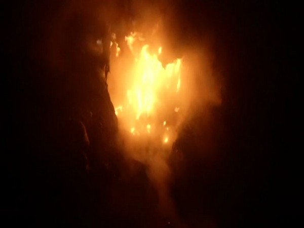 Visuals from Bhalswa landfill on Thursday morning (Photo/ANI)