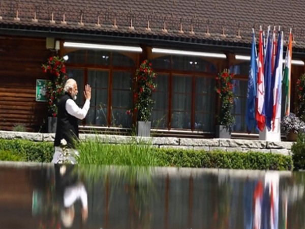 Prime Minister Narendra Modi in Schloss Elmau. 