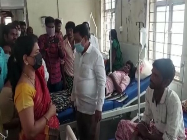 DK Aruna on a visit to Gadwal District Hospital (Photo/ANI)