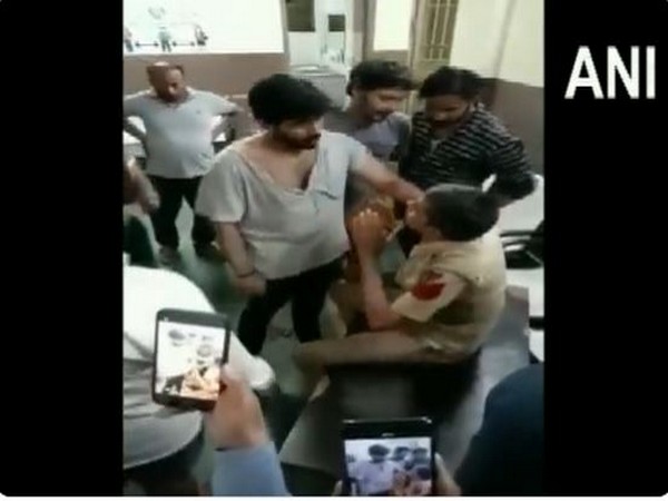 Cop assaulted inside police station in Delhi (Photo/ANI)