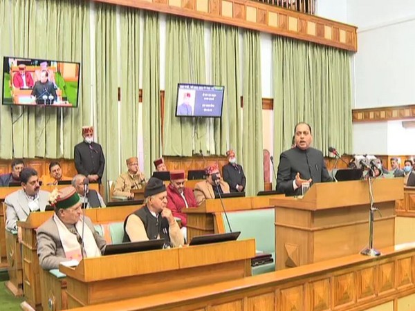 HP CM Jai Ram Thakur presenting budget. (Photo/ANI)