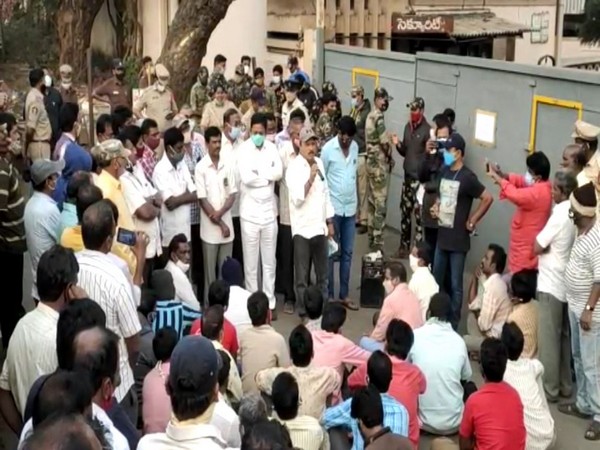 A visual from the protest site. (Photos/ANI)