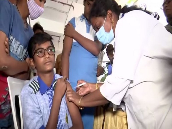 A visual from the vaccination drive at UPHC, Khairatabad. (Photos/ANI)