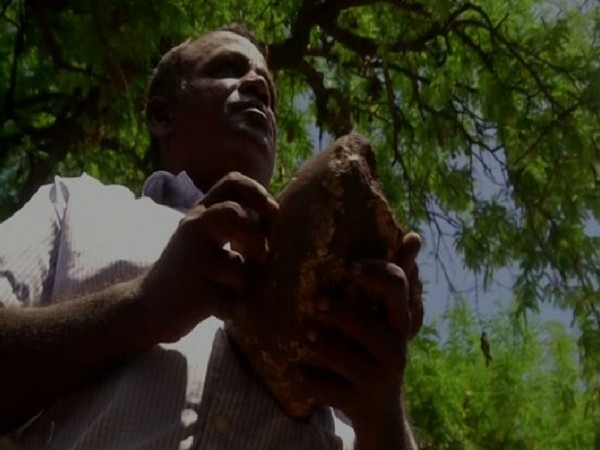 Lakshmi Narayan discovered 35-year old meteoroid stone in his farmhouse (Photo/ANI)