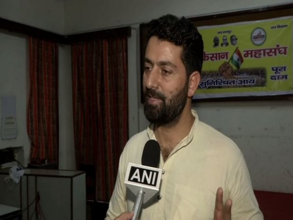 Tanvir Ahmad Dar, a member of Rashtriya Kisan Mazdoor Mahasangh (RKMM) while speaking to ANI on Tuesday (Photo/ANI)