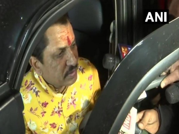 BJP MLA Narayan Tripathi while speaking to the reporters (Photo/ANI)