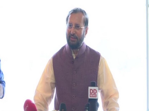 Union Minister Prakash Javadekar while addressing media on Tuesday (Photo/ANI)