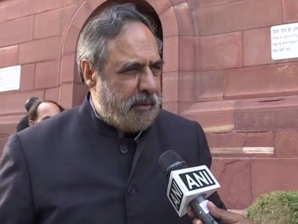 Congress leader Anand Sharma speaking to ANI at the Parliament on Tuesday. Photo/ANI