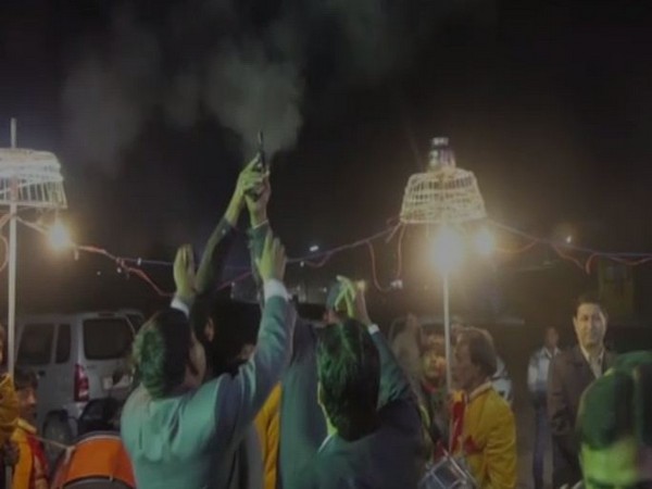 Policeman and his accomplice firing during a wedding function (Photo/ANI)