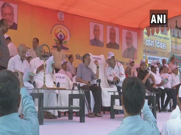 Deputy Chief Minister Sushil Kumar Modi participated in a yoga event on Friday 