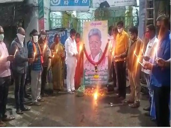 BJP leaders paying homage to P Manikyala Rao in Chittoor. Photo/ANI