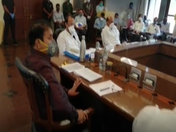 Nationalist Congress Party (NCP) chief Sharad Pawar chaired a meeting in Pune to review the COVID-19 situation (Photo/ANI)