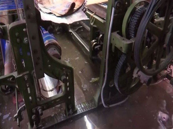 Handloom machines submerged in water in Varanasi on Saturday. Photo/ANI